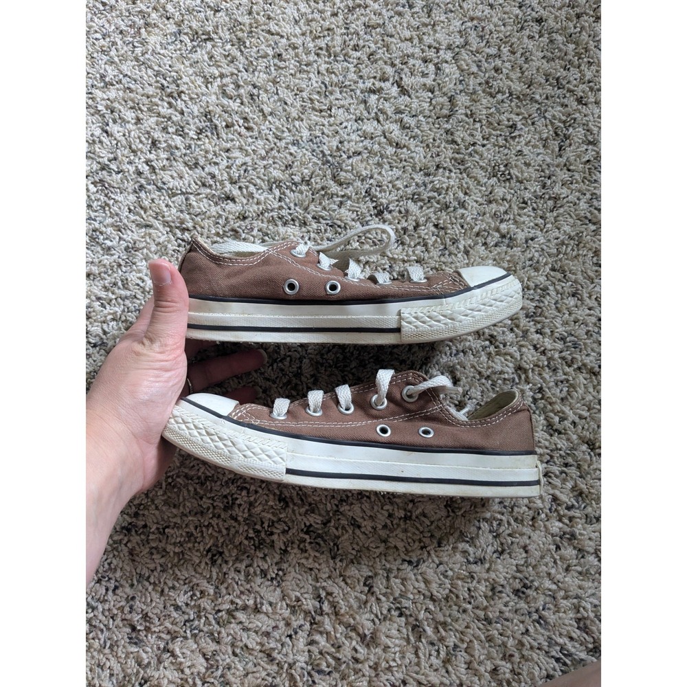 Converse Chuck Taylor All Star Low Top Brown Canvas Kids Sneakers Size 1 3Q1112 - Picture 4 of 8